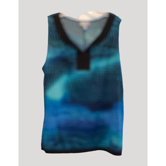 Fashion Bug Women V-Neck Blue/Black Pull On Top Size 3X SKU C3023 - Picture 4 of 7